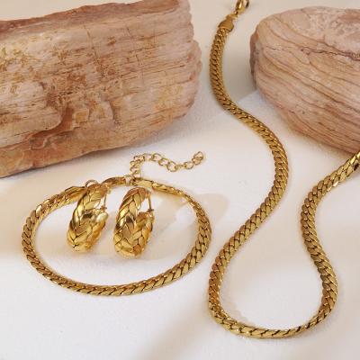 JS2606013 NK Chain Necklace Bracelet Earrings Jewerly Sets