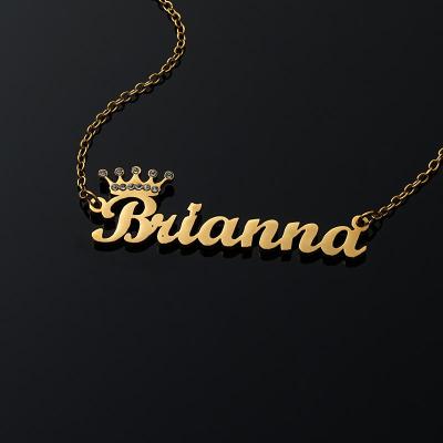 RS2605001 Crown  Name Letter Necklaces