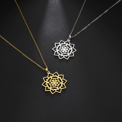 RS2605003 yoga chakra symbol necklace